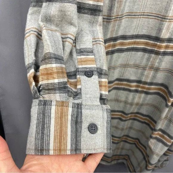 Muji Australia Cotton Plaid Flannel Midi Maxi Shirt Dress Size Large - Picture 8 of 8